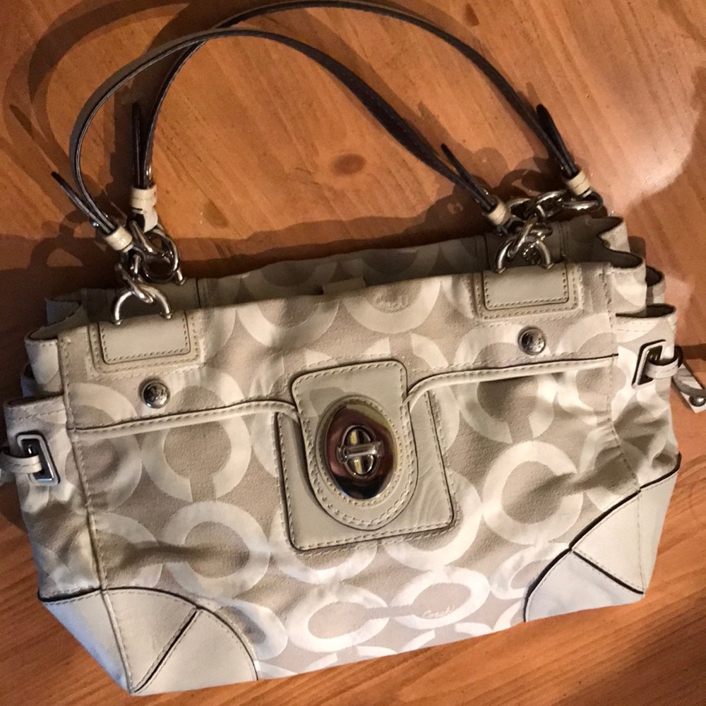Cream coach shoulder bag